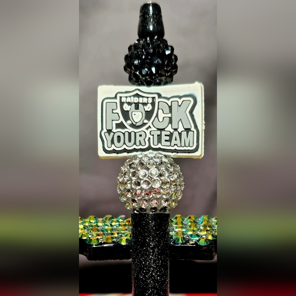 NFL Las NFL Vegas Raiders Sparkly/Blingy Custom Created Super Fan Beaded Pen